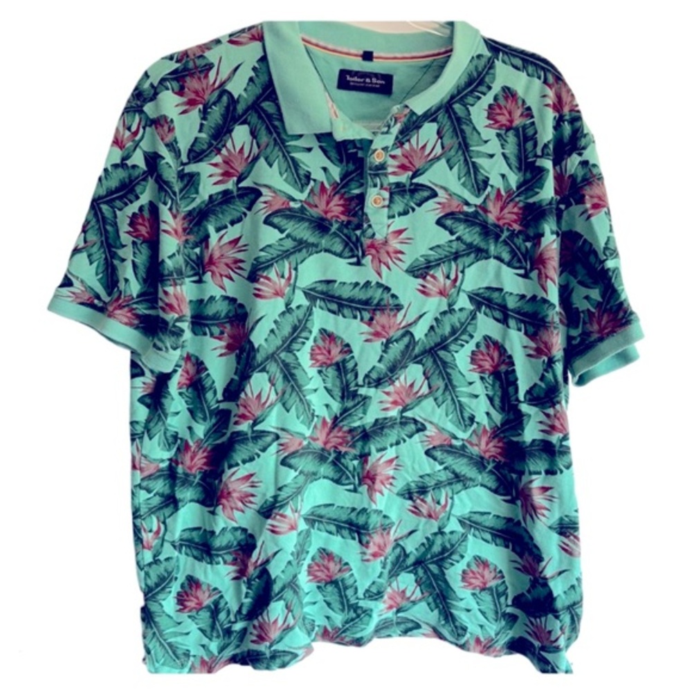 Green Polo with Leaf Pattern